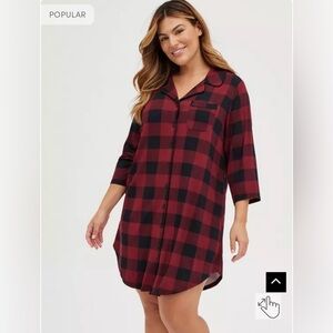 Torrid Buffalo Plaid Night Shirt